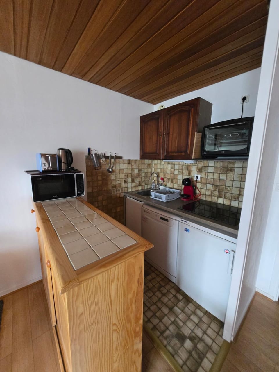 Kitchen or kitchenette, dishwasher, oven