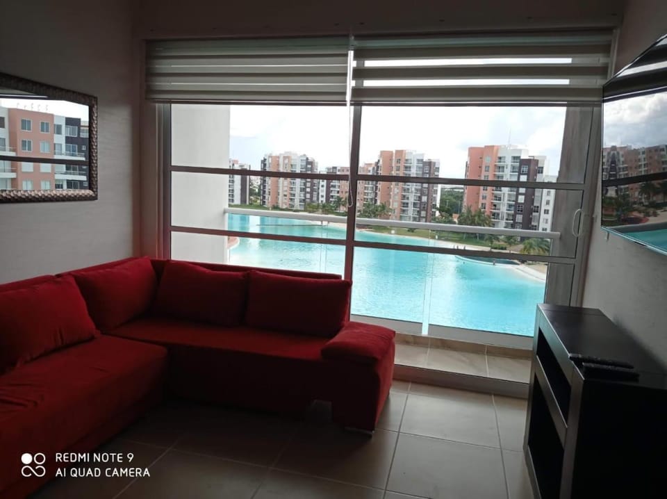 View (from property/room), Living room, Pool view
