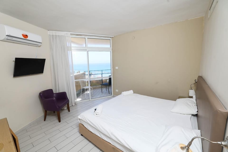 Bed, TV and multimedia, Balcony/Terrace, Photo of the whole room, Seating area, Sea view, hair dresser, towels