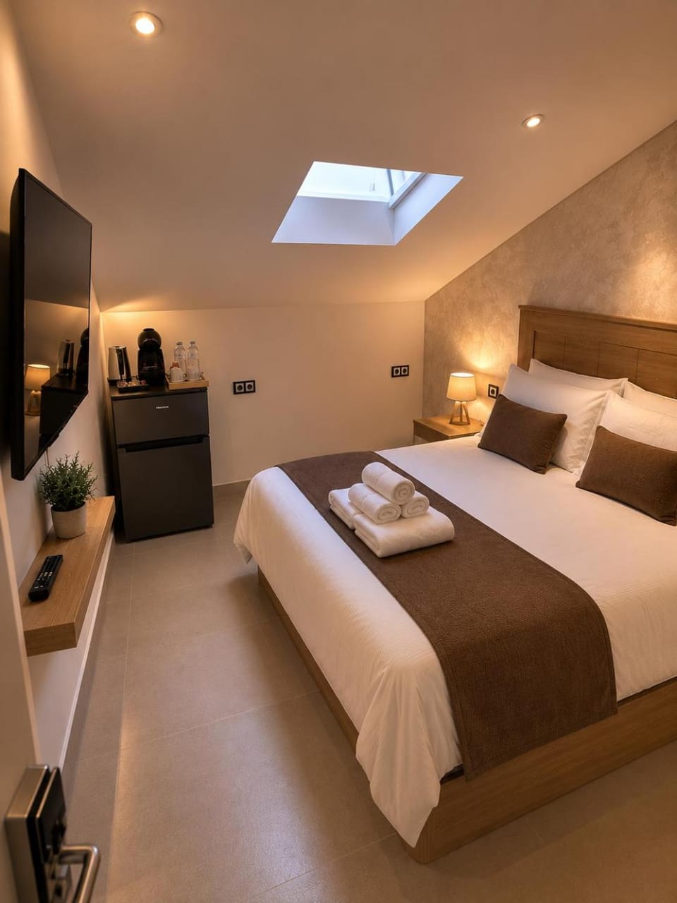 Bed, TV and multimedia, Photo of the whole room, Bedroom, towels