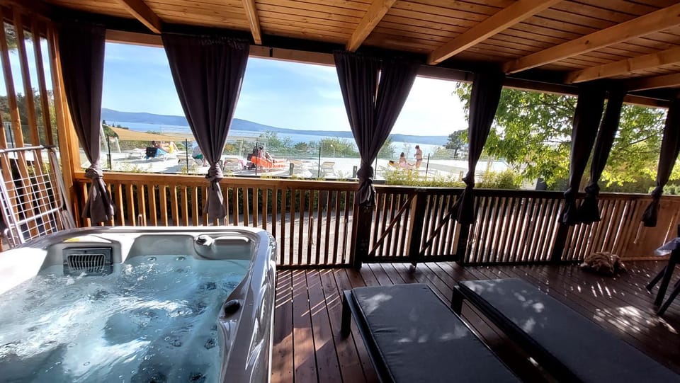 Property building, Patio, Hot Tub, Sea view, Swimming pool, sunbed