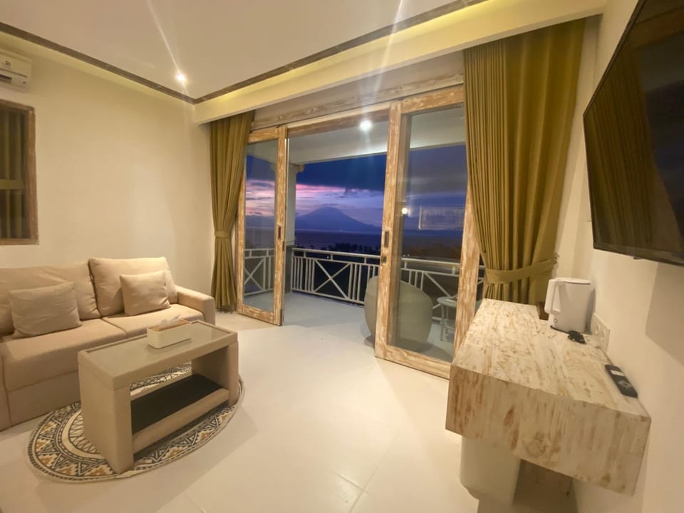 Living room, Seating area, Mountain view, Sea view