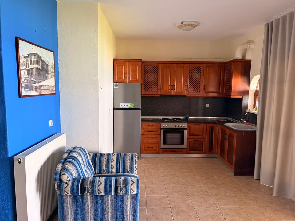 Kitchen or kitchenette, Living room, Seating area, oven