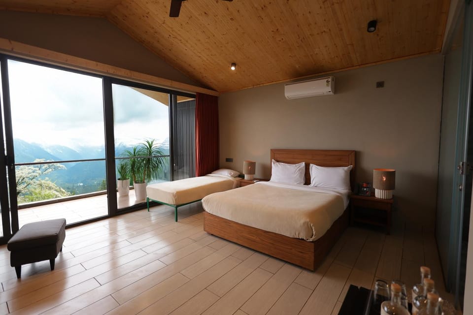 Bed, Mountain view