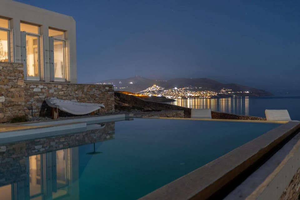 Night, Pool view, Swimming pool