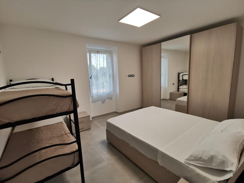 Bed, Photo of the whole room, Bedroom, bunk bed, wardrobe