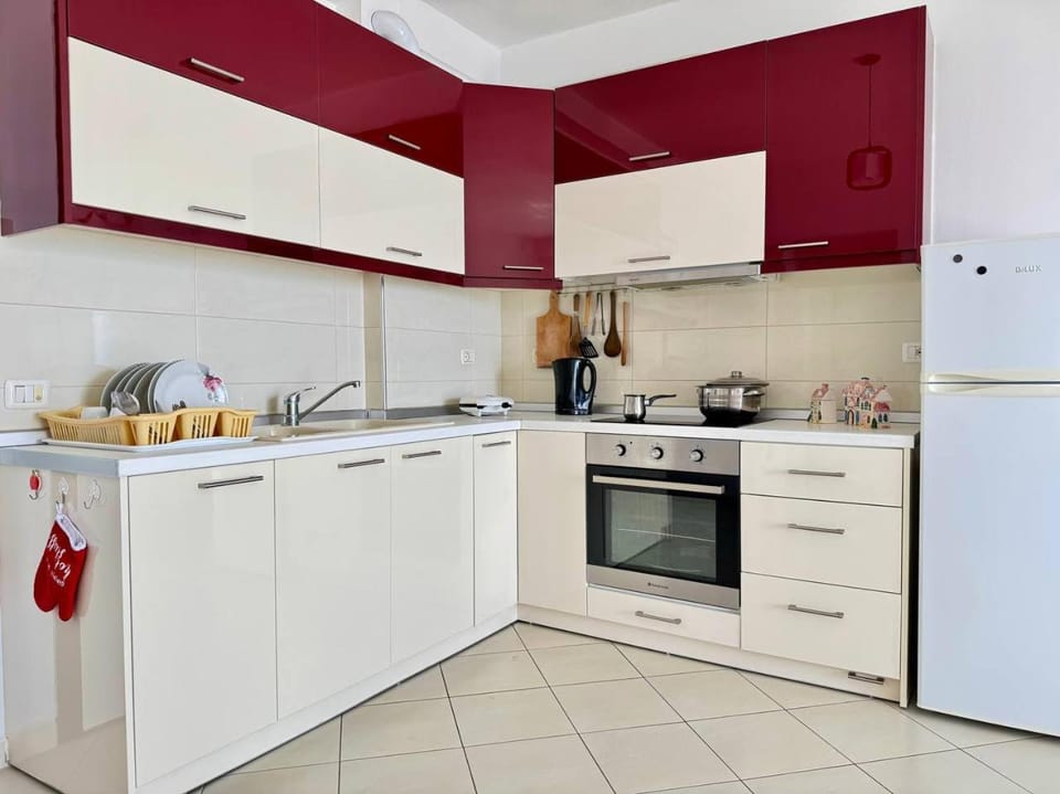 Kitchen or kitchenette, stove, toaster