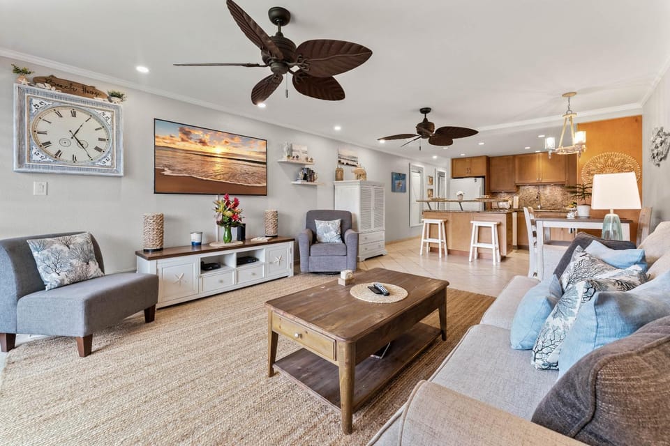 Kitchen or kitchenette, Living room, Seating area, furniture, kitchen