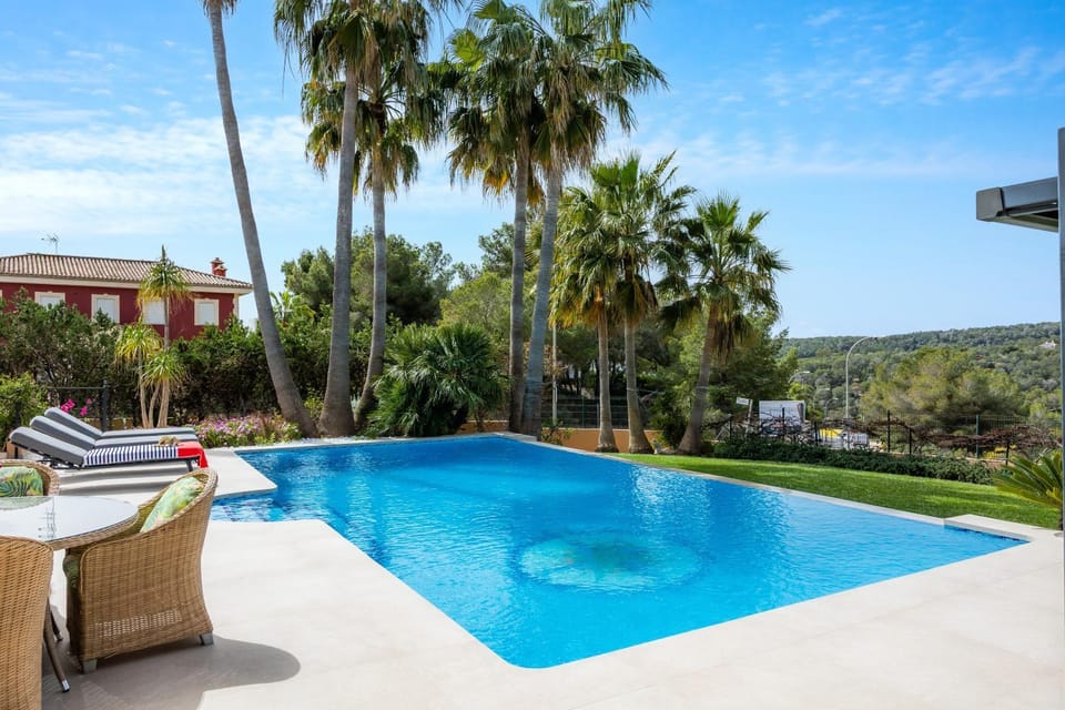 Property building, Living room, Swimming pool