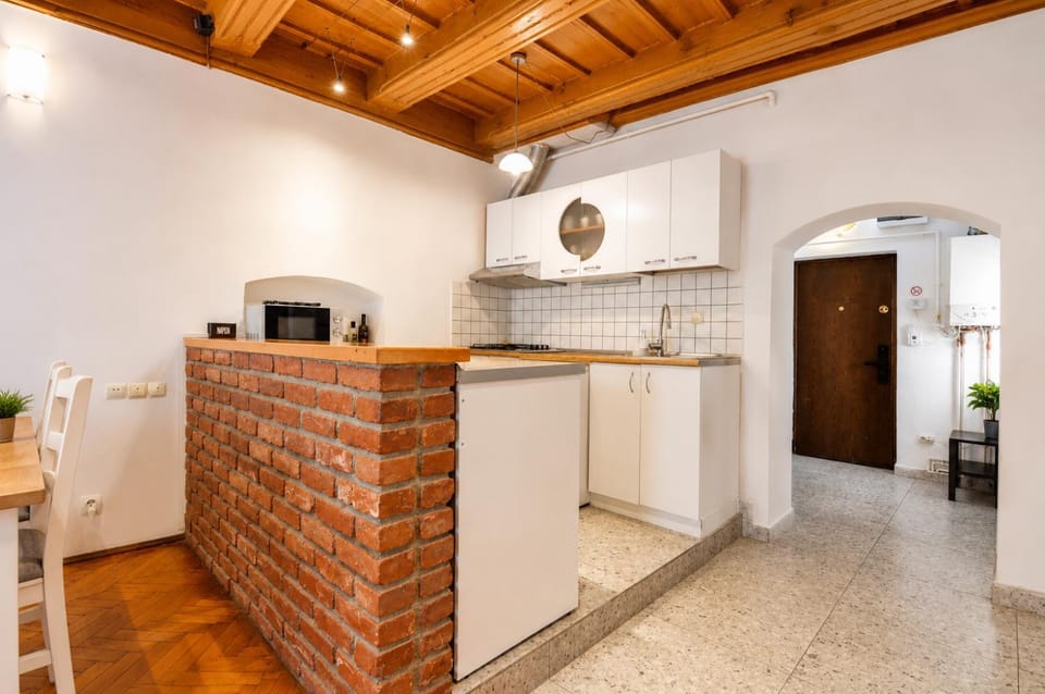 Kitchen or kitchenette, toaster