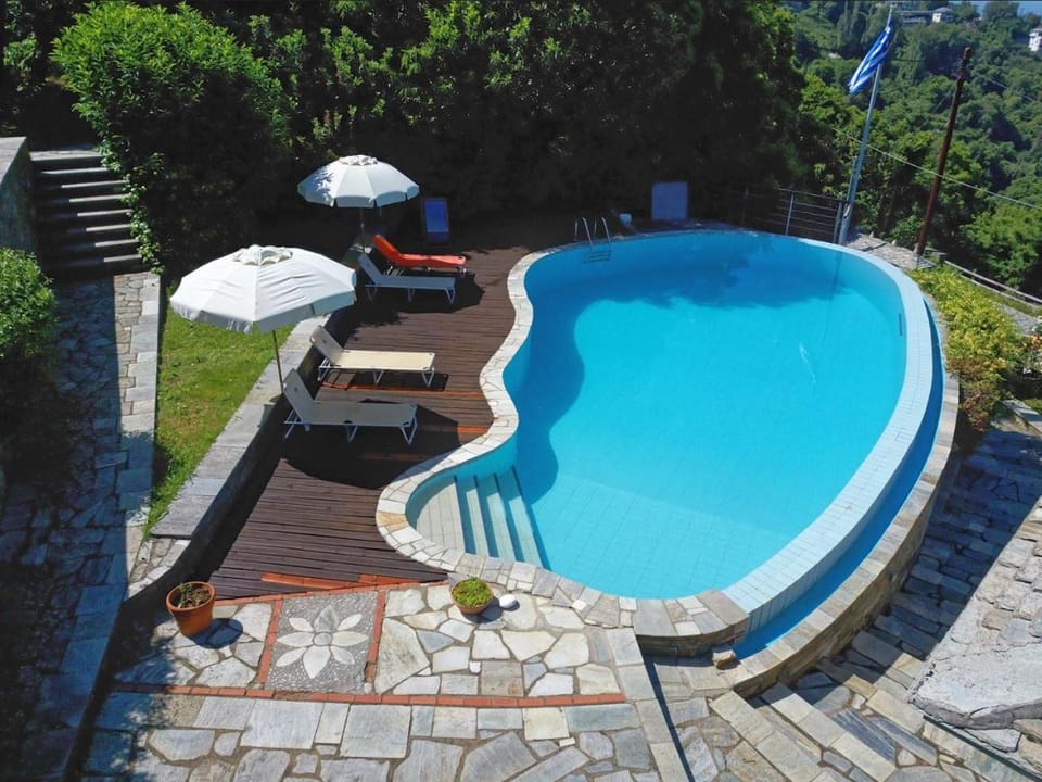 Day, Natural landscape, Garden, Garden view, Pool view, Swimming pool, sunbed