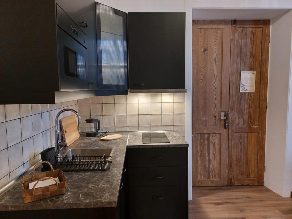 Kitchen or kitchenette, minibar, stove