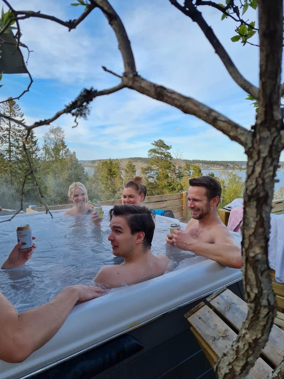 Archipelago villa, cabin & sauna jacuzzi with sea view, 30 minutes from Stockholm Cabin in Stockholm County