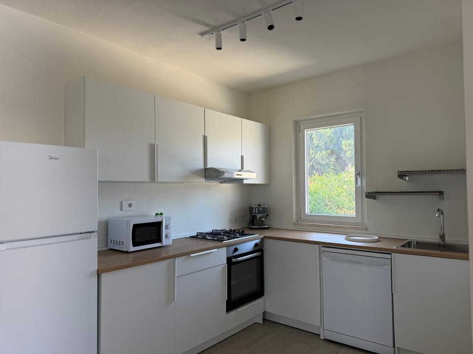 Kitchen or kitchenette, dishwasher, oven, stove, toaster