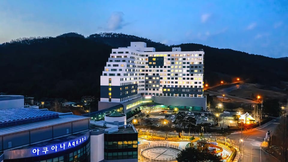 Property building, Night, Natural landscape, Mountain view, Parking