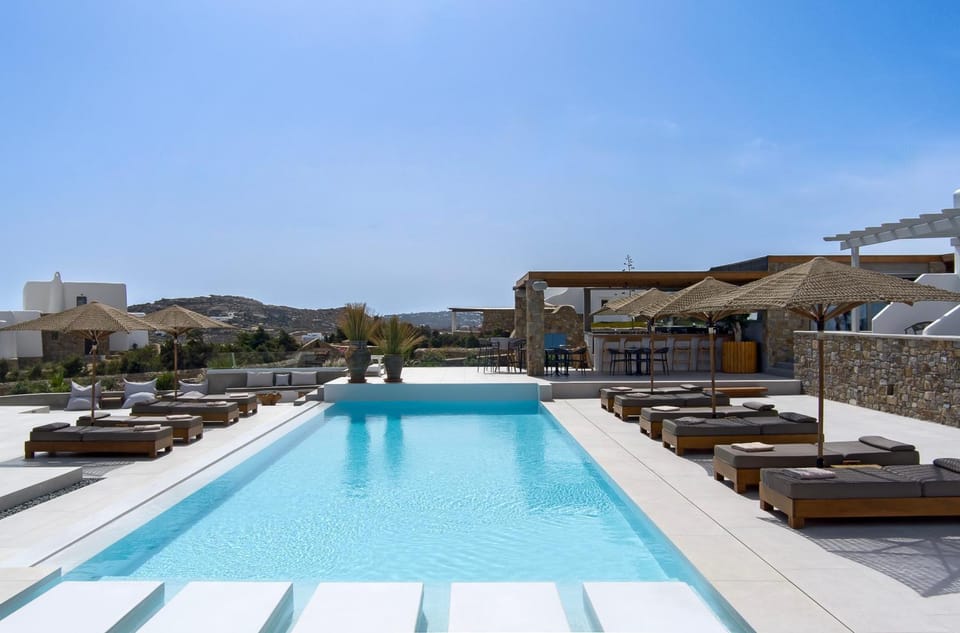 Patio, Natural landscape, Pool view, Swimming pool, sunbed