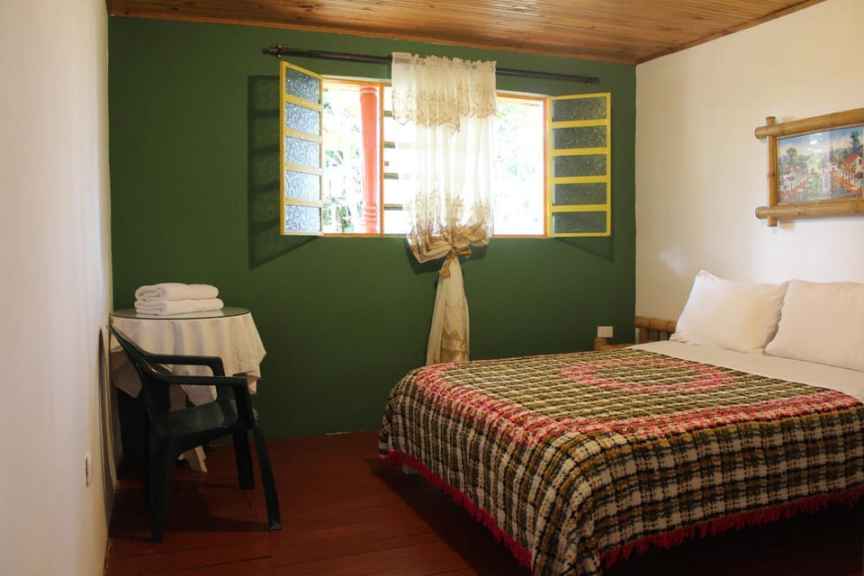 Bed, Photo of the whole room, Bedroom, Garden view, towels
