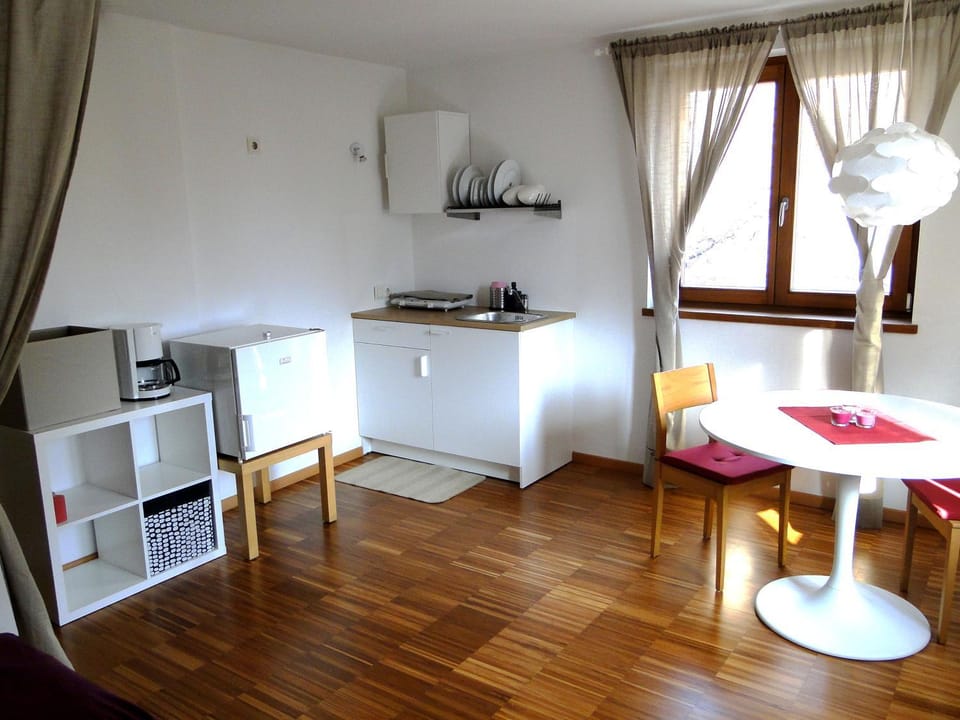 Kitchen or kitchenette, Living room, Dining area