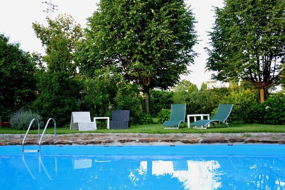 Natural landscape, Garden, Garden view, Pool view, Swimming pool, Swimming pool, sunbed