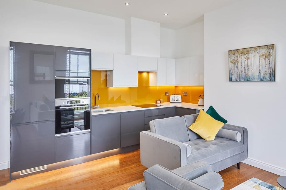 Living room, kitchen