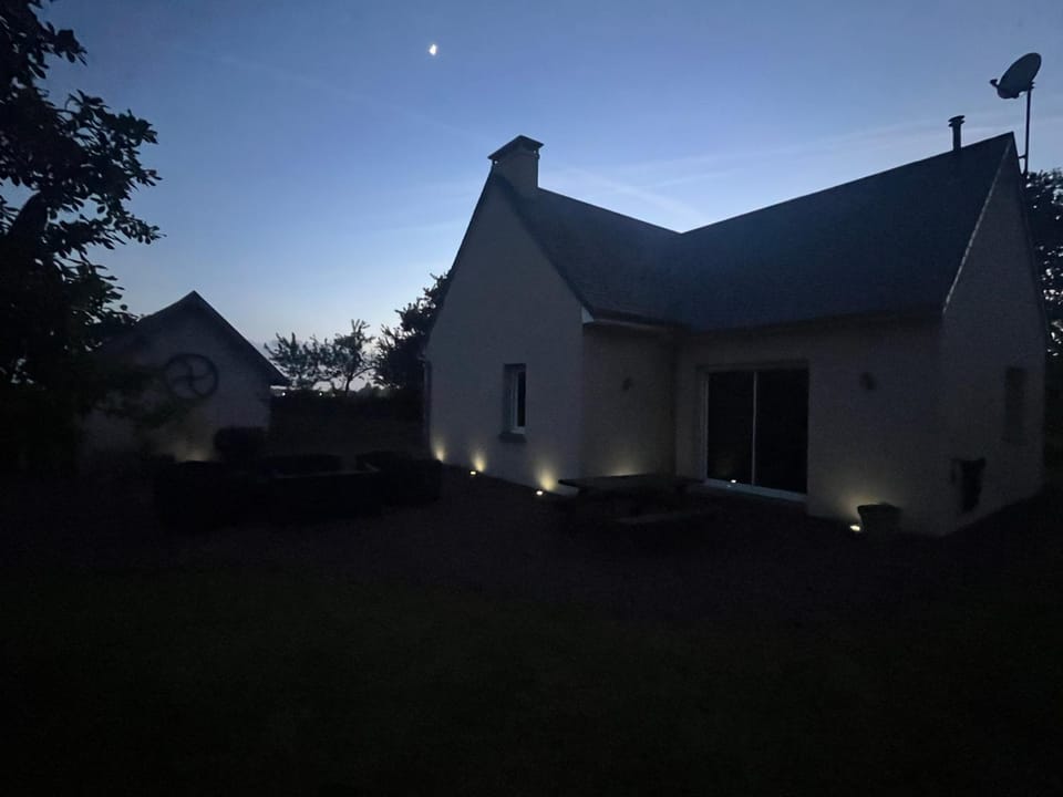 Property building, Night, Garden