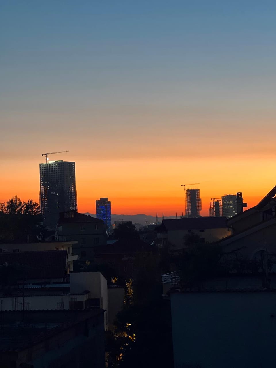 Neighbourhood, City view, Sunset