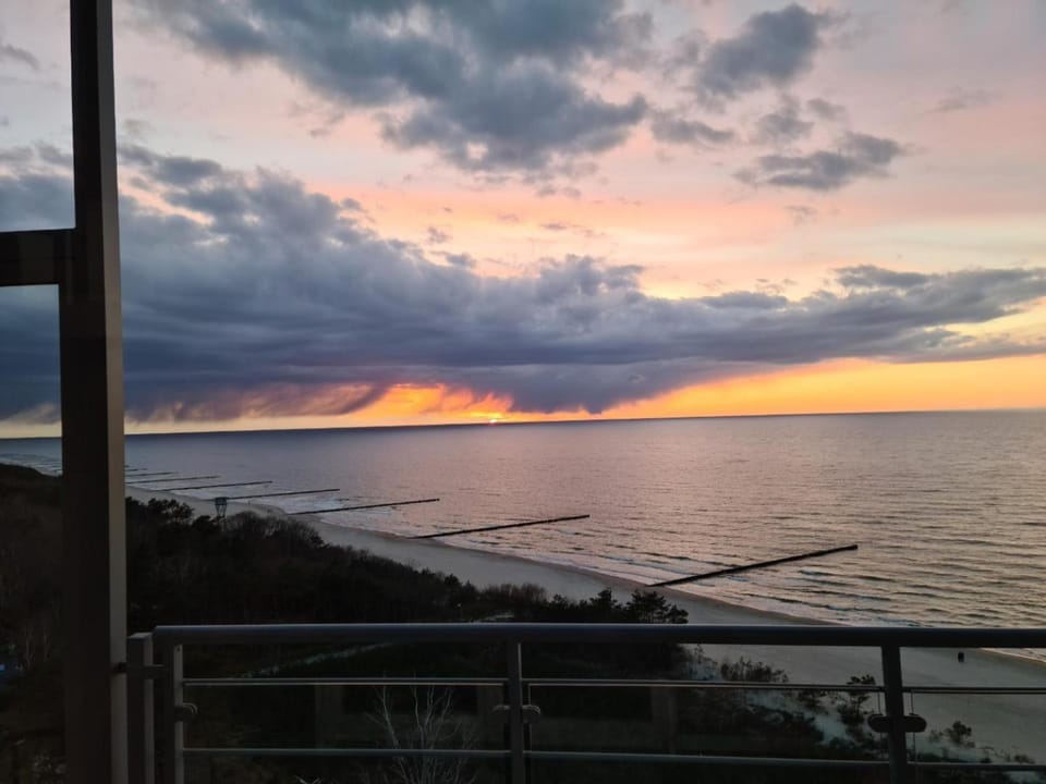 Bird's eye view, Balcony/Terrace, Beach, Sea view, Sunset