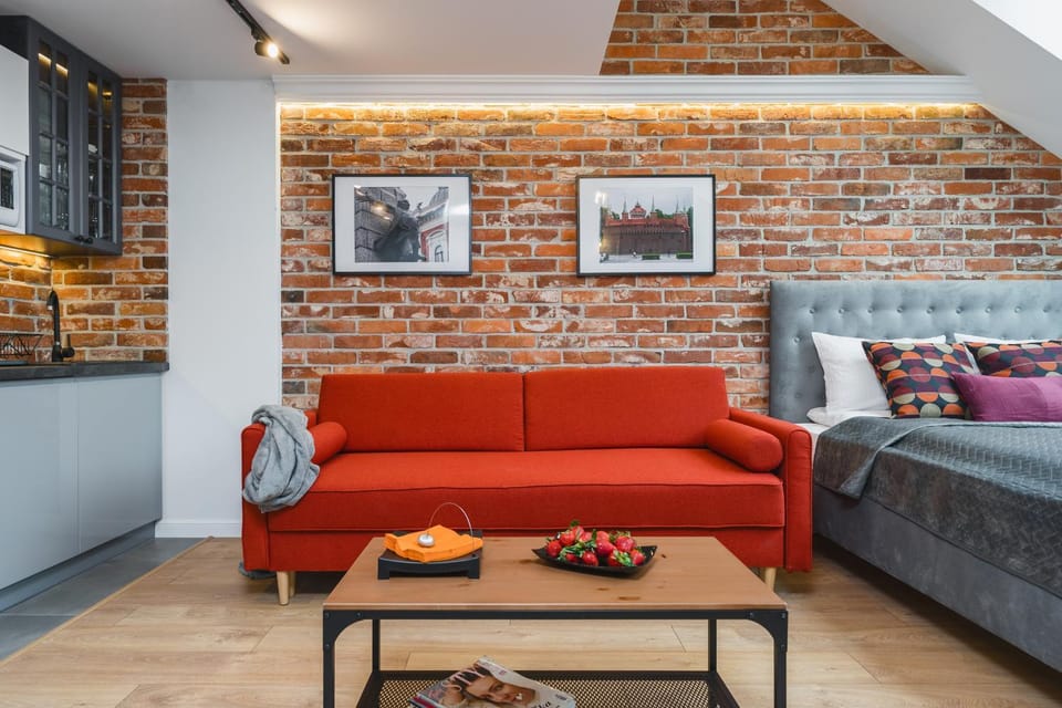 Bed, Living room, Photo of the whole room, Seating area