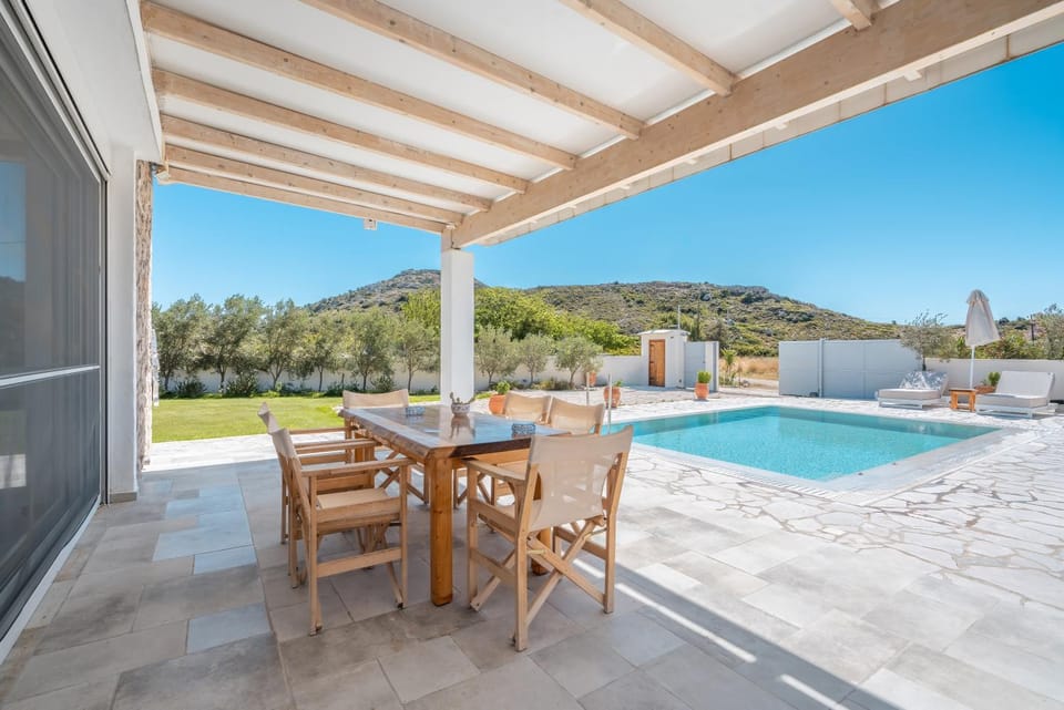 Natural landscape, Dining area, Pool view, Swimming pool