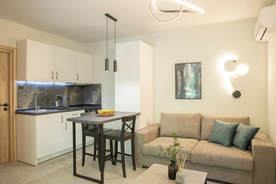 Kitchen or kitchenette, Living room, Seating area, Dining area, oven, stove