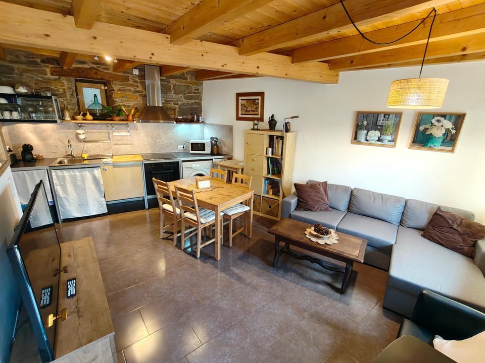 Kitchen or kitchenette, Living room, Dining area, stove, stove, kitchen