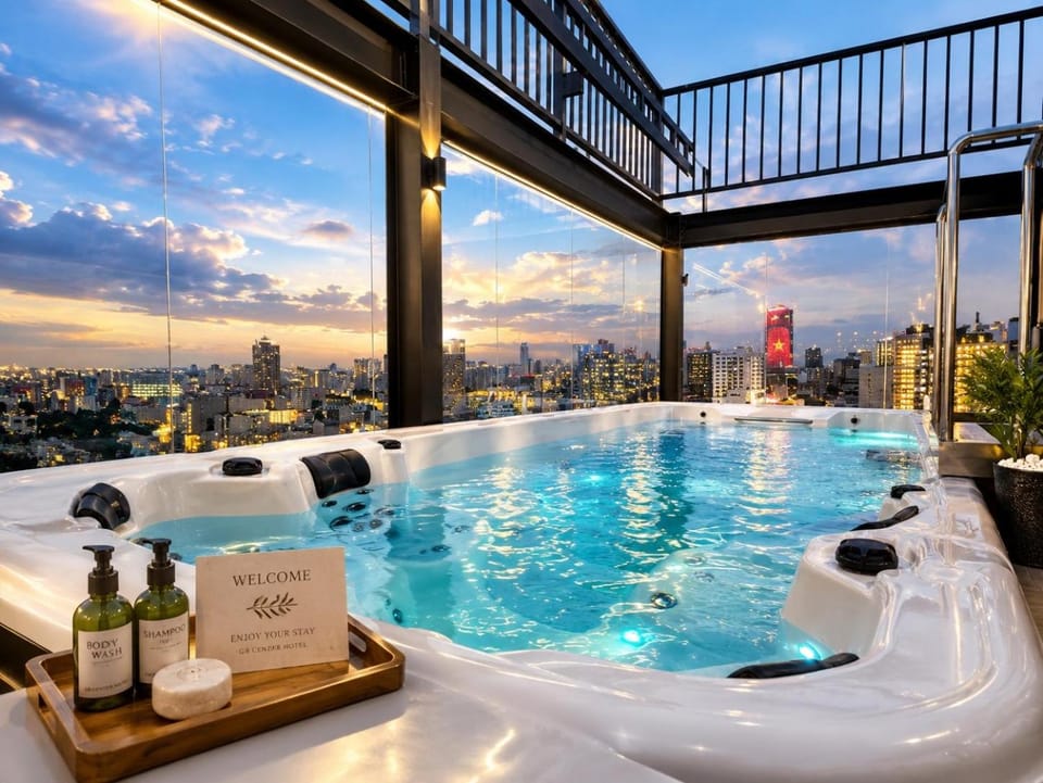 View (from property/room), Swimming pool, sunbed