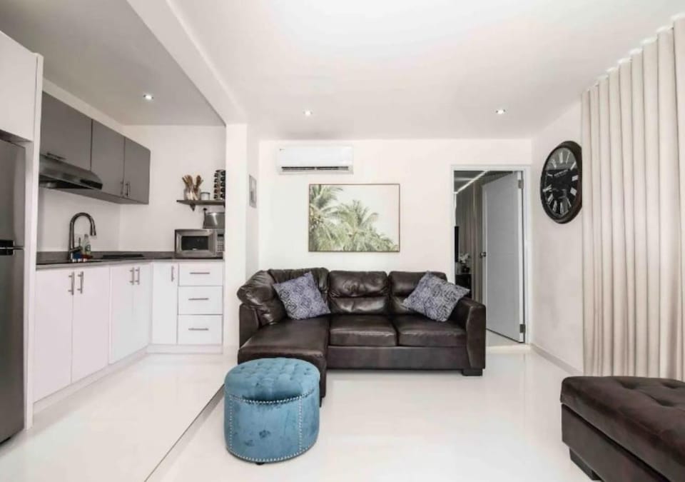 Living room, kitchen