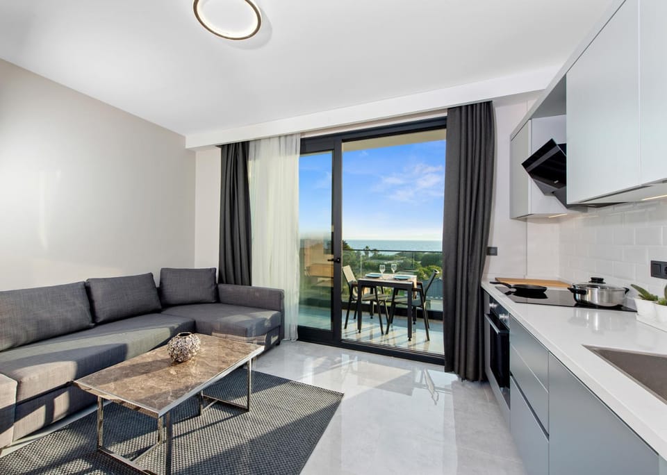 Living room, Seating area, Sea view
