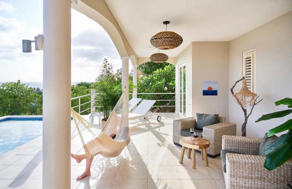 Balcony/Terrace, Seating area, Pool view, Swimming pool