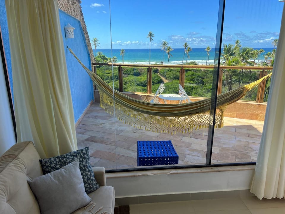 Natural landscape, View (from property/room), Balcony/Terrace, Living room, Seating area, Sea view