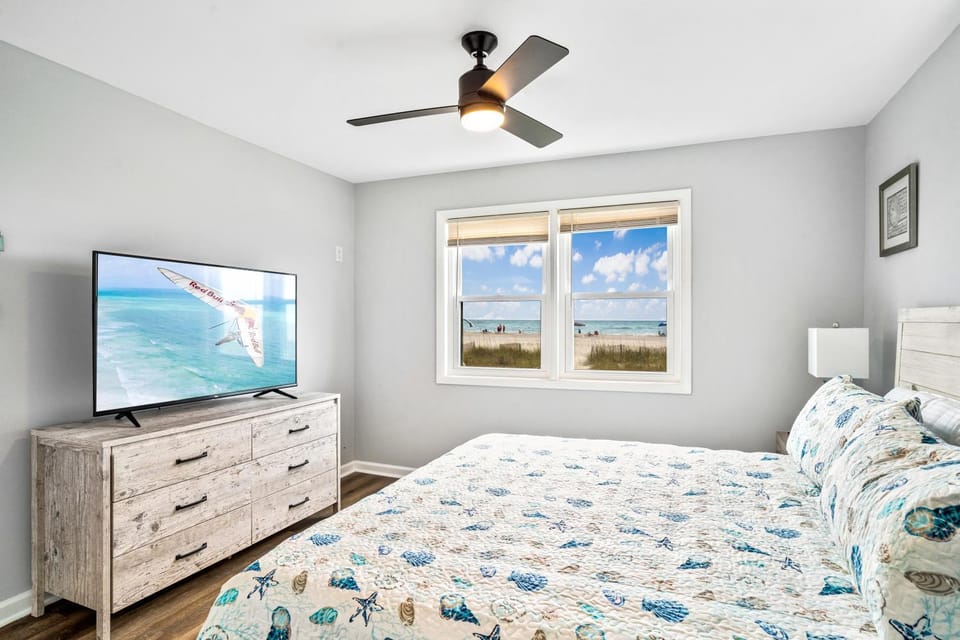 Bed, Beach, Beach, Bedroom, Sea view