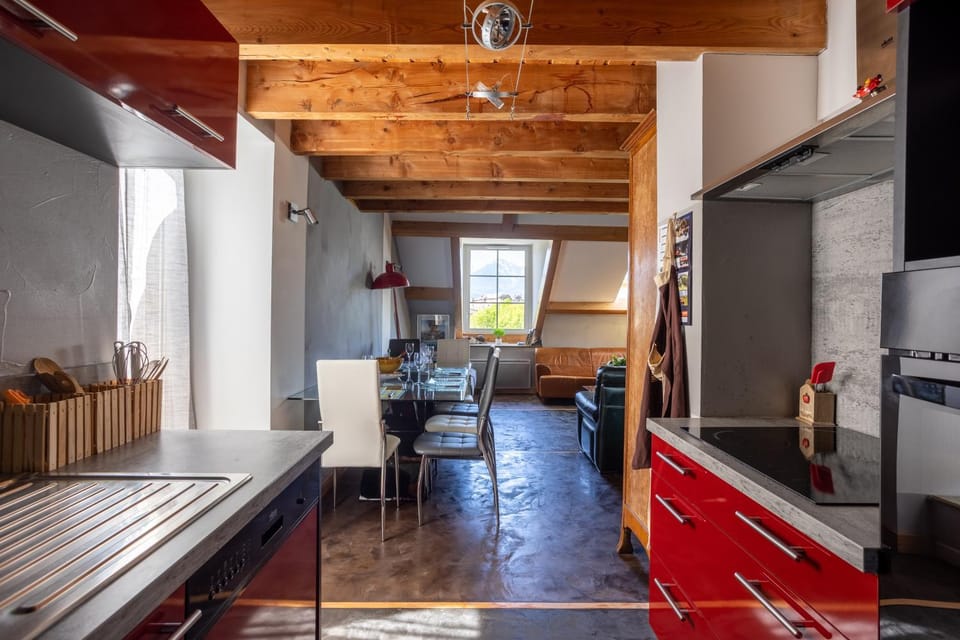 Kitchen or kitchenette, Living room, Dining area