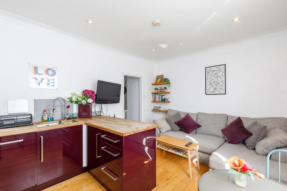 Living room, kitchen