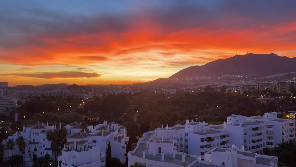 City view, Mountain view, Sunset