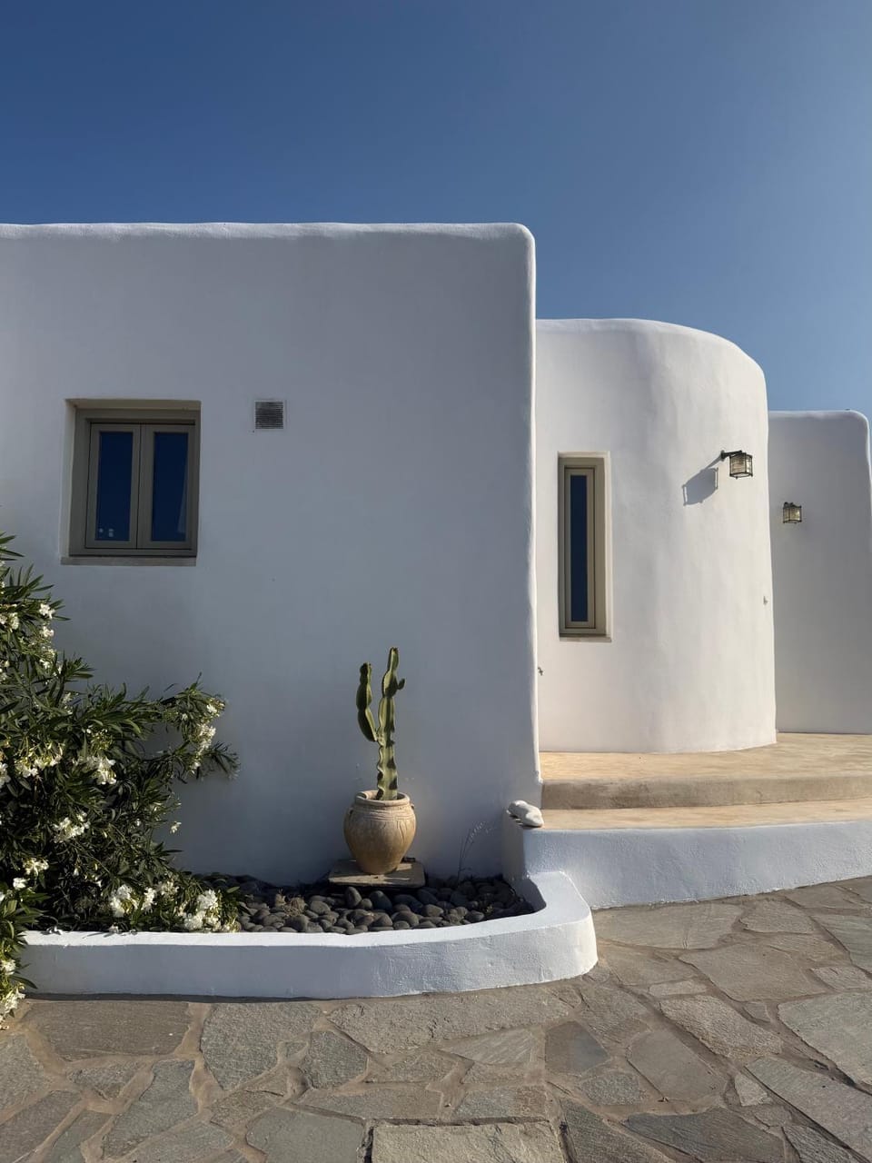 White House with Sea View House in Paros, Greece