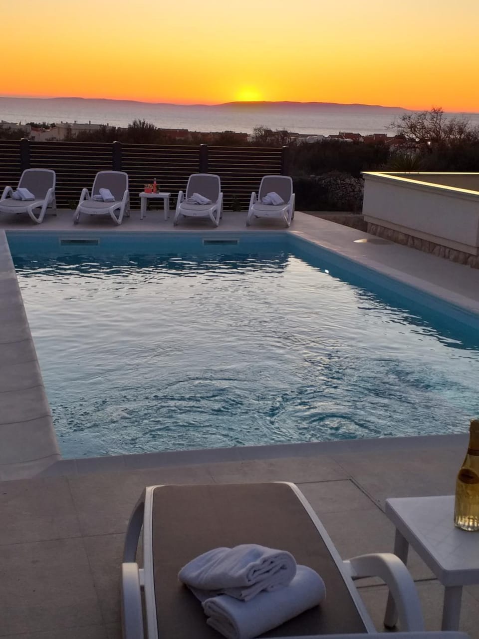 Swimming pool, Sunset