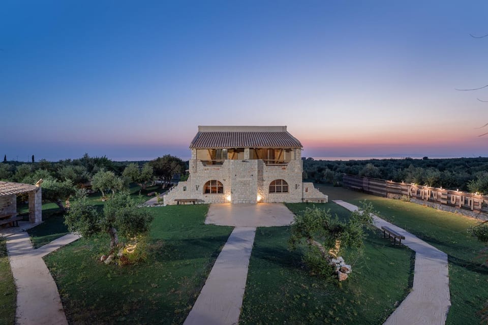 Property building, Natural landscape, Garden, Garden view, Sunset