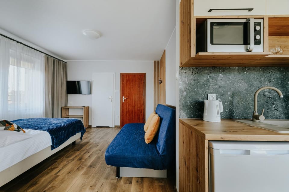 Bed, TV and multimedia, Kitchen or kitchenette, Photo of the whole room, Seating area, Bedroom, minibar
