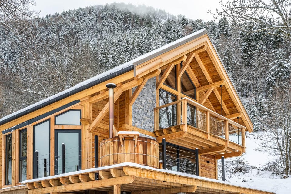 Property building, Winter, Mountain view