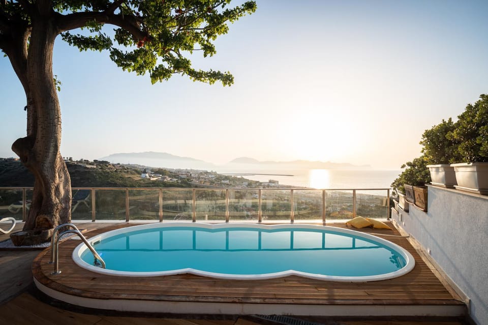 Pool view, Swimming pool, Sunset