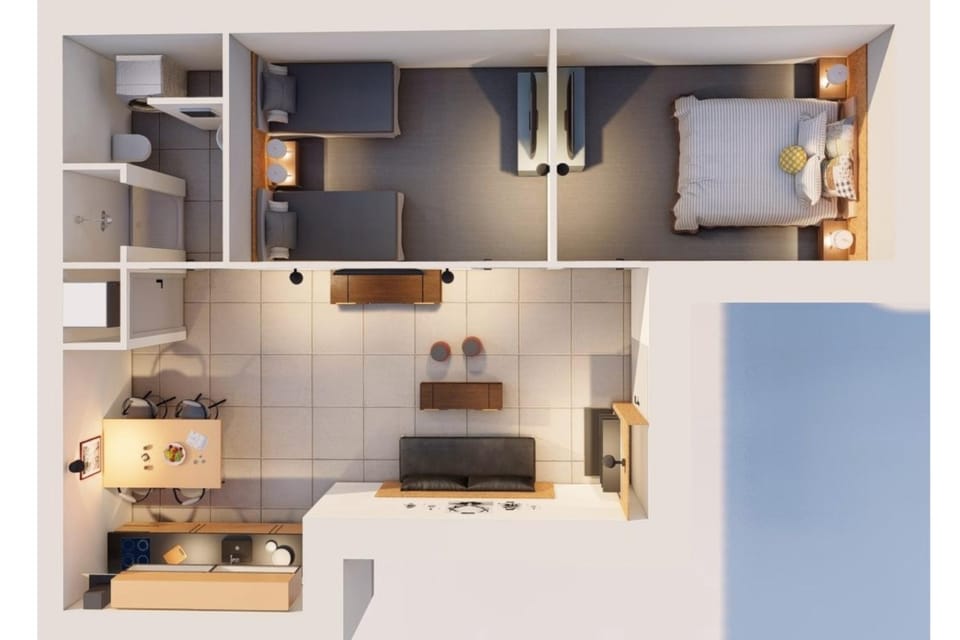 Bird's eye view, Floor plan