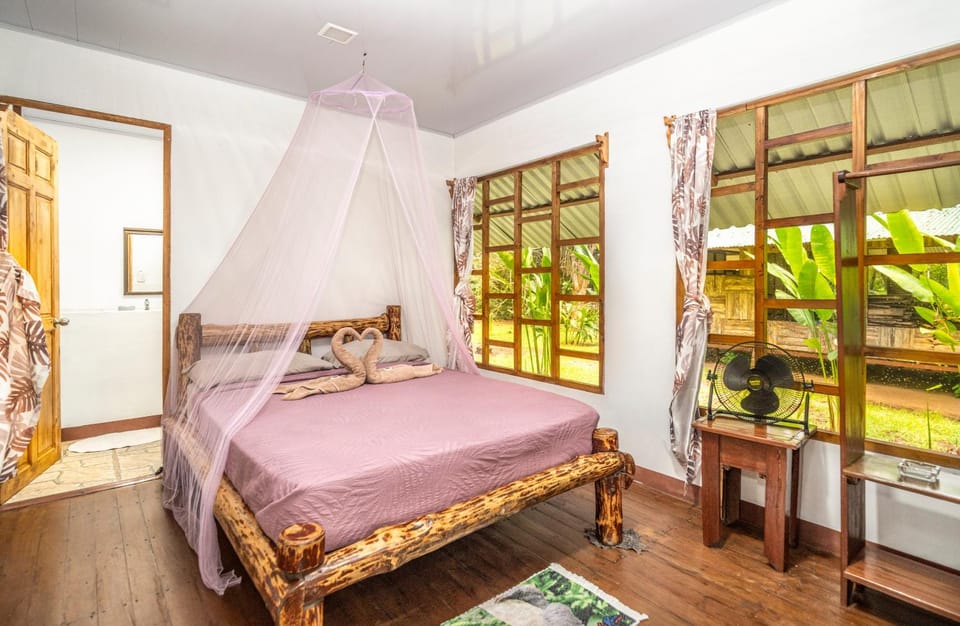 Bed, Day, Bathroom, Garden view, air conditioner