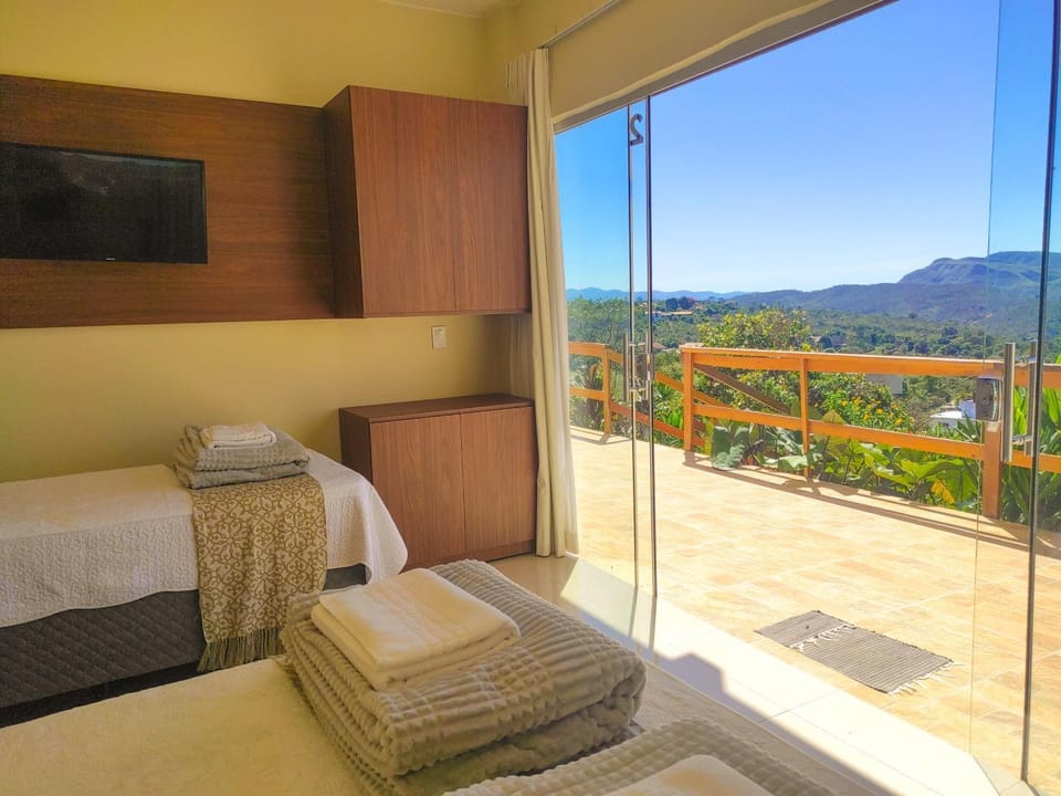 Bed, Natural landscape, View (from property/room), Photo of the whole room, Bedroom, Mountain view