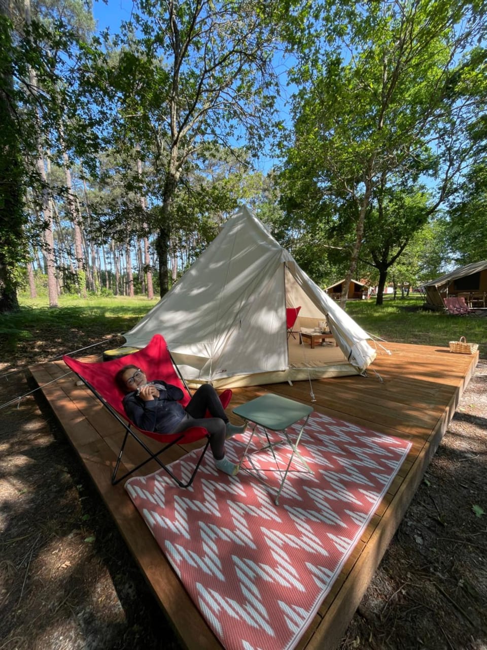 Tente Indiana Chênes - La Téouleyre Luxury tent in Saint-Julien-en-Born